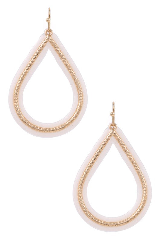 TEARDROP EARRING: WHITE