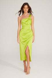 PALM SPRINGS MIDI DRESS: CHARTREUSE