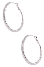 SILVER TWISTED HOOP
