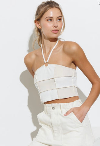 RING HALTER: IVORY/TAUPE